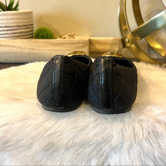 Tory Burch Reva Quinn Quilted Ballerina Flat Black Size 7.5 - Picture 3 of 5